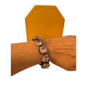 Swarovski Harmonia bracelet Cushion cut, White, Mixed metal finish*adjustable